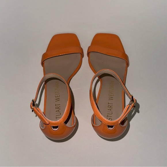 Stuart Weitzman Block heel Nudistcurve 75 Sandals Orange Women’s 7.5 - Picture 3 of 9